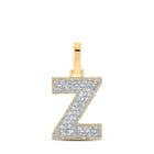 10kt Yellow Gold Baguette Diamond Z Initial Pendant - Masculine Elegance at Its Finest Top view from the 10Kt Yellow Gold Mens Baguette Diamond Z Initial Letter Charm Pendant 1 2 Cttwpin218903 collection by Splendid Jewellery