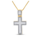 10kt Yellow Gold Men's Diamond Cross Pendant - 1 Cttw Top view from the 10Kt Yellow Gold Mens Princess Diamond Cross Charm Pendant 1 Cttwpin222993 collection by Splendid Jewellery