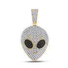 10kt Yellow Gold Men's Round Black Diamond Alien Charm Pendant - 1 Cttw Top view from the 10Kt Yellow Gold Mens Round Black Color Enhanced Diamond Alien Charm Pendant 1 Cttwpin287514 collection by Splendid Jewellery