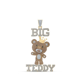10kt Yellow Gold Men's Round Brown Diamond Big Teddy Bear Charm Pendant - 12-3/4 Cttw Top view from the 10Kt Yellow Gold Mens Round Brown Diamond Big Teddy Bear Charm Pendant 12 3 4 Cttwpin218289 collection by Splendid Jewellery