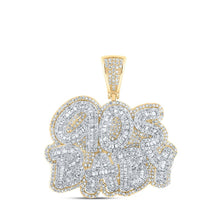 Load image into Gallery viewer, 10kt Yellow Gold Men&#39;s 90s BABY Diamond Charm Pendant - 3-3/8 Cttw | Splendid Jewellery Top view from the 10Kt Yellow Gold Mens Round Diamond 90S Baby Phrase Charm Pendant 3 3 8 Cttwpin237211 collection by Splendid Jewellery
