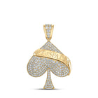 10kt Yellow Gold Men's Round Diamond Ace of Spades Charm Pendant - 1-5/8 Cttw | Splendid Jewellery Top view from the 10Kt Yellow Gold Mens Round Diamond Ace Of Spades Charm Pendant 1 5 8 Cttwpin217650 collection by Splendid Jewellery