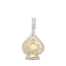 Load image into Gallery viewer, 10kt Yellow Gold Men&#39;s Round Diamond ACE Spade Charm Pendant - 2-1/4 Cttw | Splendid Jewellery Top view from the 10Kt Yellow Gold Mens Round Diamond Ace Spade Charm Pendant 2 1 4 Cttwpin232585 collection by Splendid Jewellery