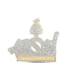 Load image into Gallery viewer, 10kt Yellow Gold Men's Round Diamond Boss Pendant - 3 Cttw Top view from the 10Kt Yellow Gold Mens Round Diamond All Bosses No Workers Charm Pendant 3 Cttwpin219481 collection by Splendid Jewellery