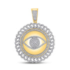 10kt Yellow Gold Men's All Seeing Eye Diamond Charm Pendant - 1-3/4 Cttw Top view from the 10Kt Yellow Gold Mens Round Diamond All Seeing Eye Circle Charm Pendant 1 3 4 Cttwpin285855 collection by Splendid Jewellery