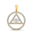 10kt Yellow Gold Men's All-Seeing Eye Diamond Charm Pendant - 1/2 Cttw Top view from the 10Kt Yellow Gold Mens Round Diamond All Seeing Eye Of Providence Charm Pendant 1 2 Cttwpin246462 collection by Splendid Jewellery