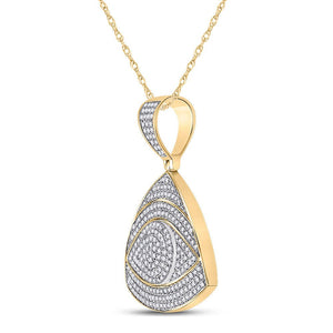 Men's Diamond Charm Pendant | 10kt Yellow Gold Mens Round Diamond All-Seeing Eye Triangle Charm Pendant 3/4 Cttw | Splendid Jewellery GND