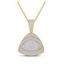 Load image into Gallery viewer, 10kt Yellow Gold Men&#39;s All-Seeing Eye Triangle Diamond Charm Pendant - 3/4 Cttw Top view from the 10Kt Yellow Gold Mens Round Diamond All Seeing Eye Triangle Charm Pendant 3 4 Cttwpin288088 collection by Splendid Jewellery