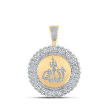 Load image into Gallery viewer, 10kt Yellow Gold Men&#39;s Round Diamond Allah Islam Charm Pendant 1-1/3 Cttw | Splendid Jewellery Top view from the 10Kt Yellow Gold Mens Round Diamond Allah Islam Charm Pendant 1 1 3 Cttwpin217578 collection by Splendid Jewellery