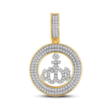 Load image into Gallery viewer, 10kt Yellow Gold Men's Round Diamond Allah Islam Charm Pendant - 1/2 Cttw Top view from the 10Kt Yellow Gold Mens Round Diamond Allah Islam Charm Pendant 1 2 Cttwpin283257 collection by Splendid Jewellery
