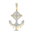 10kt Yellow Gold Men's Diamond Anchor Cross Charm Pendant - 1/2 Cttw Top view from the 10Kt Yellow Gold Mens Round Diamond Anchor Cross Charm Pendant 1 2 Cttwpin284288 collection by Splendid Jewellery