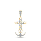 10kt Yellow Gold Men's Diamond Anchor Cross Charm Pendant - 3/8 Cttw Top view from the 10Kt Yellow Gold Mens Round Diamond Anchor Cross Charm Pendant 3 8 Cttwpin289168 collection by Splendid Jewellery