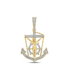 10kt Yellow Gold Men's Round Diamond Anchor Jesus Cross Pendant - 1/2 Cttw | Splendid Jewellery Top view from the 10Kt Yellow Gold Mens Round Diamond Anchor Jesus Cross Charm Pendant 1 2 Cttwpin226608 collection by Splendid Jewellery