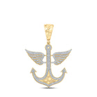 10kt Yellow Gold Men's Diamond Anchor Wing Charm Pendant - 1/2 Cttw Top view from the 10Kt Yellow Gold Mens Round Diamond Anchor Wing Charm Pendant 1 2 Cttwpin287404 collection by Splendid Jewellery