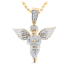 10kt Yellow Gold Men's Round Diamond Angel Charm Pendant - 3/4 Cttw - Splendid Jewellery Top view from the 10Kt Yellow Gold Mens Round Diamond Angel Charm Pendant 3 4 Cttwpin222430 collection by Splendid Jewellery