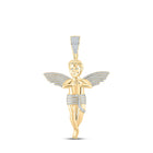 10kt Yellow Gold Men's Round Diamond Angel Charm Pendant - 4-1/4 Cttw - Splendid Jewellery Top view from the 10Kt Yellow Gold Mens Round Diamond Angel Charm Pendant 4 1 4 Cttwpin217986 collection by Splendid Jewellery