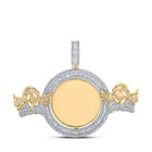 10kt Yellow Gold Men's Round Diamond Angel Memory Circle Charm Pendant - 5-7/8 Cttw Top view from the 10Kt Yellow Gold Mens Round Diamond Angel Memory Circle Charm Pendant 5 7 8 Cttwpin213292 collection by Splendid Jewellery