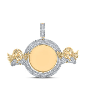 10kt Yellow Gold Men's Round Diamond Angel Memory Circle Charm Pendant - 5-7/8 Cttw Top view from the 10Kt Yellow Gold Mens Round Diamond Angel Memory Circle Charm Pendant 5 7 8 Cttwpin213292 collection by Splendid Jewellery