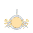 10kt Yellow Gold Mens Round Diamond Angel Memory Circle Charm Pendant 6 Cttw Top view from the 10Kt Yellow Gold Mens Round Diamond Angel Memory Circle Charm Pendant 6 Cttwpin213236 collection by Splendid Jewellery