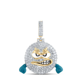10kt Yellow Gold Men's Angry Rage Emoji Diamond Charm Pendant - 1-3/4 Cttw Top view from the 10Kt Yellow Gold Mens Round Diamond Angry Rage Emoji Charm Pendant 1 3 4 Cttwpin219629 collection by Splendid Jewellery