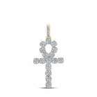 10kt Yellow Gold Men's Round Diamond Ankh Cross Charm Pendant - 1-1/4 Cttw | Splendid Jewellery Top view from the 10Kt Yellow Gold Mens Round Diamond Ankh Cross Charm Pendant 1 1 4 Cttwpin223835 collection by Splendid Jewellery
