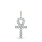 10kt Yellow Gold Men's Diamond Ankh Cross Pendant - 1 Cttw | Splendid Jewellery Top view from the 10Kt Yellow Gold Mens Round Diamond Ankh Cross Charm Pendant 1 Cttwpin286299 collection by Splendid Jewellery
