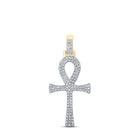 10kt Yellow Gold Men's Round Diamond Ankh Cross Charm Pendant - 1/3 Cttw | Splendid Jewellery Top view from the 10Kt Yellow Gold Mens Round Diamond Ankh Cross Charm Pendant 1 3 Cttwpin286656 collection by Splendid Jewellery