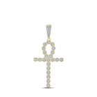 10kt Yellow Gold Men's Diamond Ankh Cross Charm Pendant - 1/3 Cttw, Splendid Jewellery Top view from the 10Kt Yellow Gold Mens Round Diamond Ankh Cross Charm Pendant 1 3 Cttwpin270310 collection by Splendid Jewellery