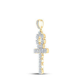 10kt Yellow Gold Men's Diamond Ankh Cross Charm Pendant - 2-1/2 Cttw | Splendid Jewellery Side view from the 10Kt Yellow Gold Mens Round Diamond Ankh Cross Charm Pendant 2 1 2 Cttwpin289316 collection by Splendid Jewellery