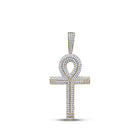 10kt Yellow Gold Men's Diamond Ankh Cross Charm Pendant - A Symbol of Style and Spirituality Top view from the 10Kt Yellow Gold Mens Round Diamond Ankh Cross Charm Pendant 2 1 5 Cttwpin280010 collection by Splendid Jewellery