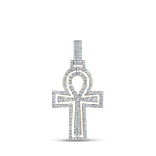 Load image into Gallery viewer, 10kt Yellow Gold Men's Round Diamond Ankh Cross Charm Pendant - 2 Cttw | Splendid Jewellery Top view from the 10Kt Yellow Gold Mens Round Diamond Ankh Cross Charm Pendant 2 Cttwpin289599 collection by Splendid Jewellery