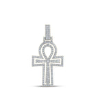 10kt Yellow Gold Men's Round Diamond Ankh Cross Charm Pendant - 2 Cttw | Splendid Jewellery Top view from the 10Kt Yellow Gold Mens Round Diamond Ankh Cross Charm Pendant 2 Cttwpin289599 collection by Splendid Jewellery