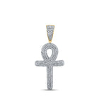 10kt Yellow Gold Men's Diamond Ankh Cross Charm Pendant - 3/4 Cttw | Splendid Jewellery Top view from the 10Kt Yellow Gold Mens Round Diamond Ankh Cross Charm Pendant 3 4 Cttwpin286981 collection by Splendid Jewellery