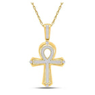 10kt Yellow Gold Men's Round Diamond Ankh Cross Charm Pendant - Captivating Elegance Top view from the 10Kt Yellow Gold Mens Round Diamond Ankh Cross Charm Pendant 3 8 Cttwpin284126 collection by Splendid Jewellery