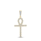 10kt Yellow Gold Men's Round Diamond Ankh Cross Charm Pendant - 5/8 Ct.t.w. Top view from the 10Kt Yellow Gold Mens Round Diamond Ankh Cross Charm Pendant 5 8 Cttwpin270895 collection by Splendid Jewellery