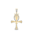 10kt Yellow Gold Men's Diamond Ankh Eye Cross Charm Pendant - Exquisite Elegance Top view from the 10Kt Yellow Gold Mens Round Diamond Ankh Eye Cross Charm Pendant 1 1 5 Cttwpin230949 collection by Splendid Jewellery