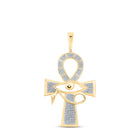 10kt Yellow Gold Men's Round Diamond Ankh Eye Cross Charm Pendant - 1/2 Cttw | Splendid Jewellery Top view from the 10Kt Yellow Gold Mens Round Diamond Ankh Eye Cross Charm Pendant 1 2 Cttwpin212153 collection by Splendid Jewellery