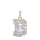 10kt Yellow Gold Men's Round Diamond B Initial Letter Charm Pendant - 1-3/8 Cttw Top view from the 10Kt Yellow Gold Mens Round Diamond B Initial Letter Charm Pendant 1 3 8 Cttwpin232893 collection by Splendid Jewellery