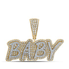 10kt Yellow Gold Men's Round Diamond BABY Charm Pendant 7/8 Cttw - Exquisite Elegance Top view from the 10Kt Yellow Gold Mens Round Diamond Baby Charm Pendant 3 4 Cttwpin218855 collection by Splendid Jewellery