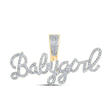 Load image into Gallery viewer, 10kt Yellow Gold Men&#39;s Round Diamond Baby Girl Charm Pendant 3/8 Cttw Top view from the 10Kt Yellow Gold Mens Round Diamond Baby Girl Charm Pendant 3 8 Cttwpin212719 collection by Splendid Jewellery