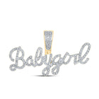 10kt Yellow Gold Men's Round Diamond Baby Girl Charm Pendant 3/8 Cttw Top view from the 10Kt Yellow Gold Mens Round Diamond Baby Girl Charm Pendant 3 8 Cttwpin212719 collection by Splendid Jewellery