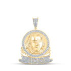 10kt Yellow Gold Men's Round Diamond Ben Franklin 100 Charm Pendant - 1-1/5 Cttw | Splendid Jewellery Top view from the 10Kt Yellow Gold Mens Round Diamond Ben Franklin 100 Charm Pendant 1 1 5 Cttwpin210274 collection by Splendid Jewellery