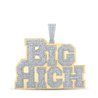 10kt Yellow Gold Men's Diamond Big Rich Charm Pendant - 3-3/8 Cttw Top view from the 10Kt Yellow Gold Mens Round Diamond Big Rich Charm Pendant 3 3 8 Cttwpin212555 collection by Splendid Jewellery