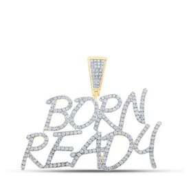 10kt Yellow Gold Men's Round Diamond Born Ready Charm Pendant - 1-1/3 Cttw Top view from the 10Kt Yellow Gold Mens Round Diamond Born Ready Charm Pendant 1 1 3 Cttwpin210763 collection by Splendid Jewellery