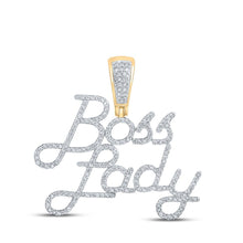 Load image into Gallery viewer, 10kt Yellow Gold Men's Round Diamond Boss Lady Charm Pendant - 5/8 Cttw | Splendid Jewellery Top view from the 10Kt Yellow Gold Mens Round Diamond Boss Lady Charm Pendant 5 8 Cttwpin212737 collection by Splendid Jewellery