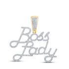 10kt Yellow Gold Men's Round Diamond Boss Lady Charm Pendant - 5/8 Cttw | Splendid Jewellery Top view from the 10Kt Yellow Gold Mens Round Diamond Boss Lady Charm Pendant 5 8 Cttwpin212737 collection by Splendid Jewellery