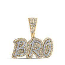 Load image into Gallery viewer, 10kt Yellow Gold Men&#39;s Round Diamond BRO Charm Pendant - 5/8 Cttw | Splendid Jewellery Top view from the 10Kt Yellow Gold Mens Round Diamond Bro Charm Pendant 5 8 Cttwpin218856 collection by Splendid Jewellery