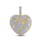 10kt Yellow Gold Men's Round Diamond Broken Heart Charm Pendant - 1 Cttw Top view from the 10Kt Yellow Gold Mens Round Diamond Broken Heart Charm Pendant 1 Cttwpin282788 collection by Splendid Jewellery