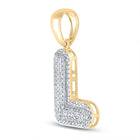 10kt Yellow Gold Men's Round Diamond Bubble L Letter Charm Pendant - 3/8 Cttw | Splendid Jewellery Side view from the 10Kt Yellow Gold Mens Round Diamond Bubble L Letter Charm Pendant 3 8 Cttwpin279940 collection by Splendid Jewellery