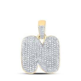 10kt Yellow Gold Men's Round Diamond Bubble N Letter Charm Pendant 7/8 Cttw Top view from the 10Kt Yellow Gold Mens Round Diamond Bubble N Letter Charm Pendant 7 8 Cttwpin246679 collection by Splendid Jewellery